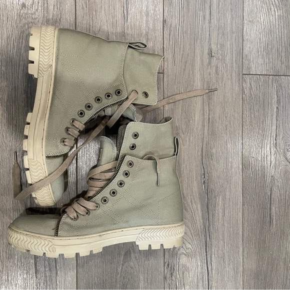 Levis canvas side zip high top laces hiking combat boots men- size 8.5,nwot - Picture 4 of 6